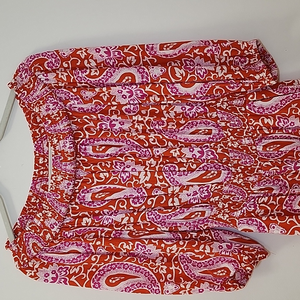 Boden Paisley Off-Shoulder Jumpsuit - Red and White Sz 8 - Picture 5 of 16